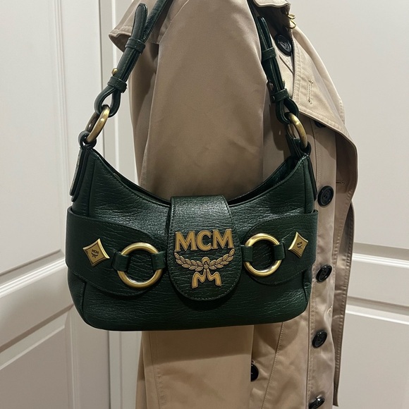 MCM VINTAGE EMERALD GREEN LEATHER BAG - Picture 15 of 15